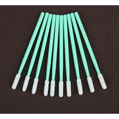 100Pcs 836D industrial dust-free purification cotton swab sponge swab green PP handle wipe stick can clean the camera lens