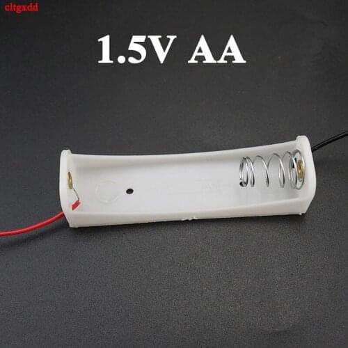 2pcs DIY AA Battery Holder Battery Storage Box Case Holder Leads with 1 Slot Multi Purposes Container+Lead Cables