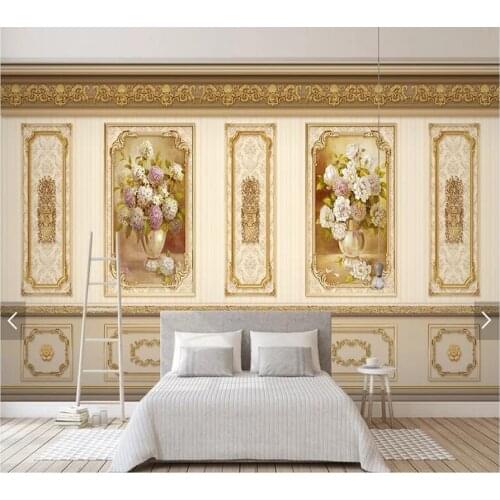 Custom 3D papel de parede, Golden Flower Home Furnishing Wall Mural For Living Room Bedroom TV Backdrop Home Decor Wallpaper