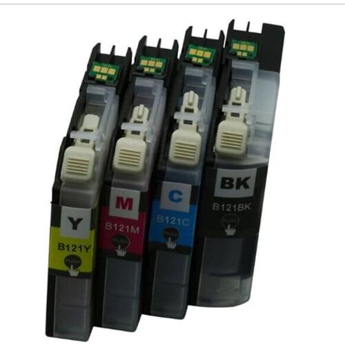 4pcs LC121 BK/C/M/Y full Inkjet Ink Cartridges compatible For Brother DCP-J552DW/ DCP-J752DW/ MFC-J470DW/ MFC-J650DW Printer