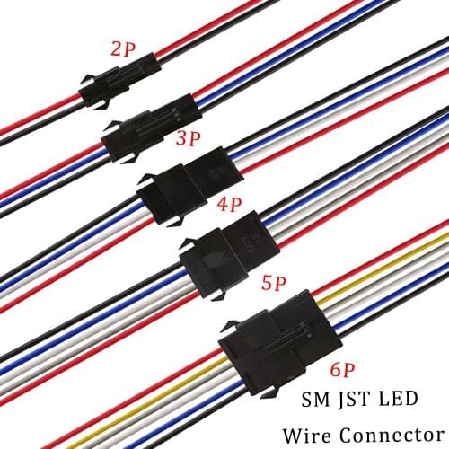 5Pair/10Pcs JST LED Strip Connector 2/3/4/5/6 Pin Plug Socket Male to Female Wire Connector For RGB RGBW LED Strip Light Adapter