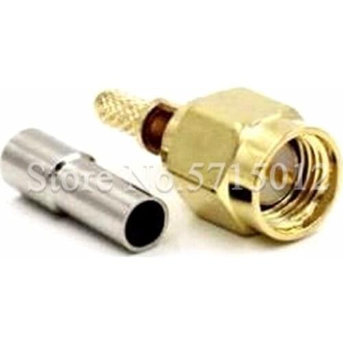 5PCS Gold Plating Male Plug Radio-frequency Connector SMA RF Coaxial Connector Adaptor SMA-J1.5 For Connect RG316 RG174 Cable