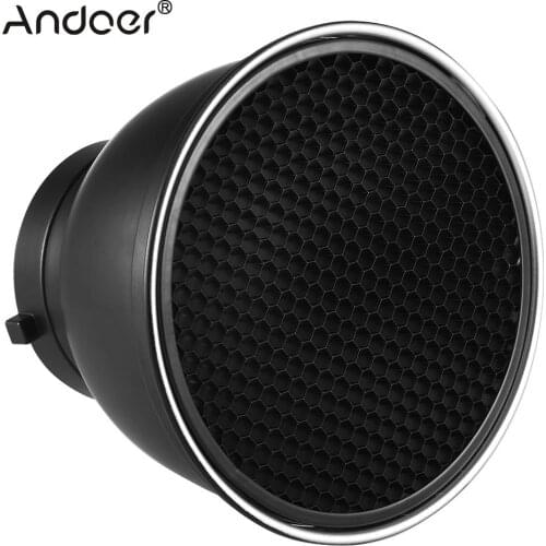 Andoer 7" Standard Reflector Diffuser Lamp Shade Dish w/ 60 Honeycomb Grid for Bowens Mount Studio Strobe Flash Light Speedlite