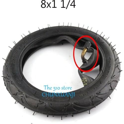 Free shipping 8X1 1/4 Scooter Tire & Inner Tube Set Bent Valve Suits Bike Electric / Gas Scooter Tyre 8 inch tyre