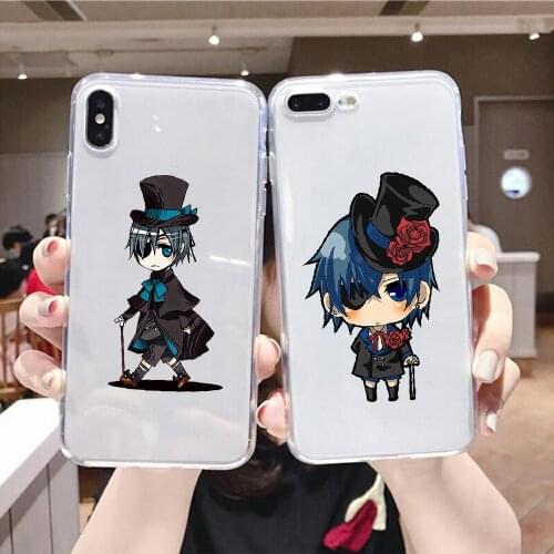 Black Butler Sebastian Michaelis Phone Case For Xiaomi Redmi Note 7 7A 8 8T 9 9A 9S 10 K30 Pro Ultra transparent 3D Etui