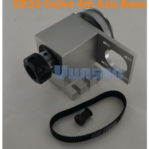 CNC Rotary Axis 4th Axis Base ER32 Collet Chuck Reduction Ratio 6:1 Dividing Head without motor for 3040/4060 Mini CNC Router