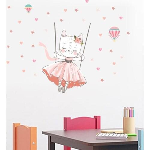 DIY Cartoon Rabbit Kids Rooms Home Decal Wall Sticker Animal Poster and Print Wall Painting for Baby Bedroom Nursery Wall Art