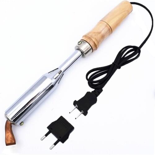200W 220V High Power Electric Soldering Iron Duty External Heating Pure Copper Chisel Tip Wood Handle Welding Repair Tools