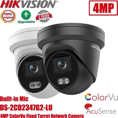 Hikvision DS-2CD2347G2-LU 4MP Full Color POE Built-in Mic ColorVu Turret CCTV IP Camera Replace DS-2CD2347G1-LU