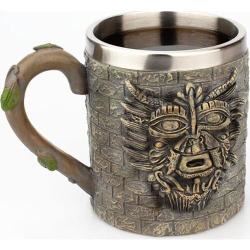 Creative marble pattern stainless steel cup Ancient tribal culture Drinking Water coffee cup Bar Gift 301-0735
