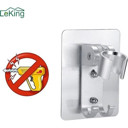 Wall Gel Mounted Shower Head Stand Bracket Holder Hand Held Bathroom Shower Head Fitting Portable Bathroom Accessories