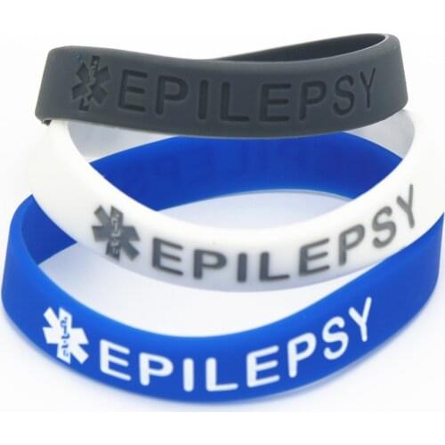 New 1PC Epilepsy Silicone Bracelets Medical Alert Emergency Case Epilepsy Silicone Wristband Armband Nurse Bangles Gifts SH141