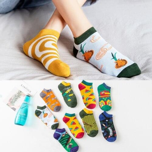 Autumn New Products Ladies Trendy Womens Socks Cotton Cartoon Personality Boat Socks Tide Socks