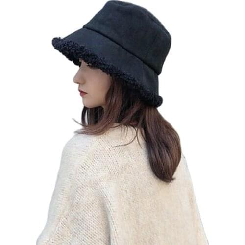 Panama Hat for Women Autumn Winter Thick Wool Winter Bucket Hat Women Fisherman Hat Outdoor Sports Hip Hop Cap Hats Warm Cap