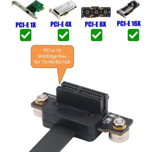 PCI-E 1X Extension Riser Card 36Pin Ribbon Flex Cable Extender Ribbon Adapter Extension Cable with Magnetic Foot Pad
