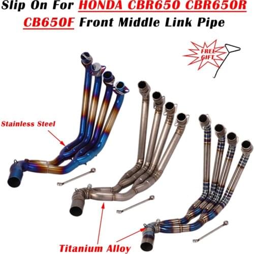 Motorcycle Full Exhaust System Modify Titanium Alloy Front Link Pipe For Honda CBR650R CB650F CB650R CBR650F 2014-2018 2019 2020