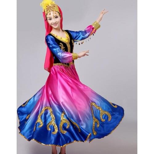 Xinjiang Uygur Dance Performance Service 360 degree big dress Chinese folk
