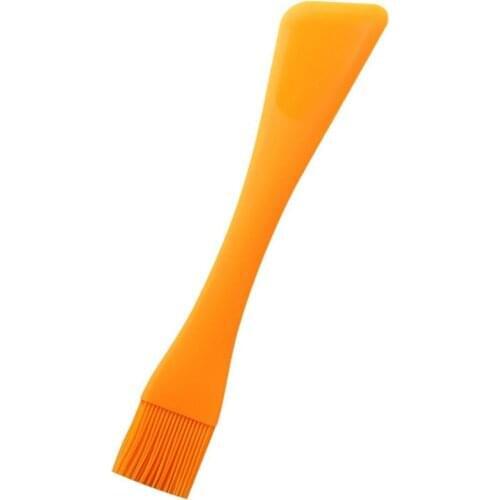 Portable Silicone Scraper Kitchen Double Ended 2-In-1 Heat Proof Oil Brush Basting Pastry Brush Cream Butter Cake Spatula