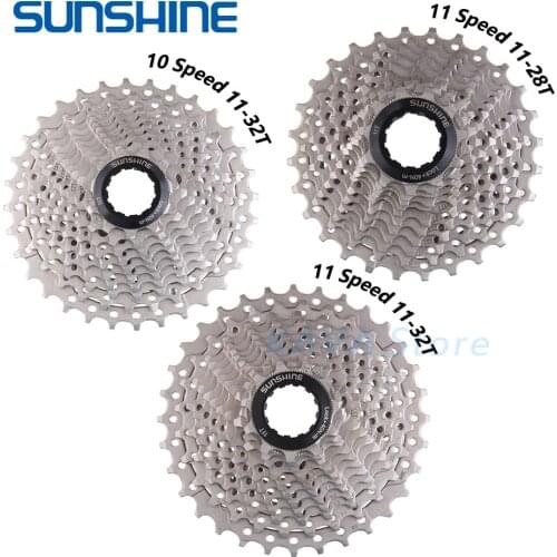 SUNSHINE Road Bike Freewheel 11-25/28/32/34/36T Bicycle Flywheel Steel 8/9/10/11/12S Speed Cassette Freewheel for Shimano