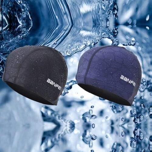 Waterproof Nylon Swimming Caps Diving Caps Male Water Cube Swimming Caps Hats for Men Black Blue Swimming Pool Caps Badmuts