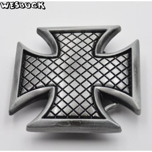 WesBuck Brand Sliver Cross Western belt buckle suitable for 4cm wideth Buckle