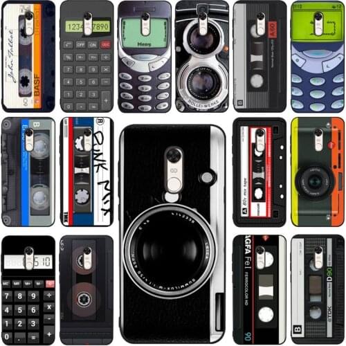 YNDFCNB Retro Camera Cassette Tapes Calculator Keyboard Phone Case for RedMi 4X 5 plus 5 6 7 8 9 A 6pro Go K20 cover