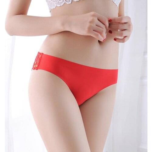 Ladies Sexy Lace Panties Women Cross Mesh Stitching Solid Color Panties Thongs Female Breathable Buttocks Briefs Underwear