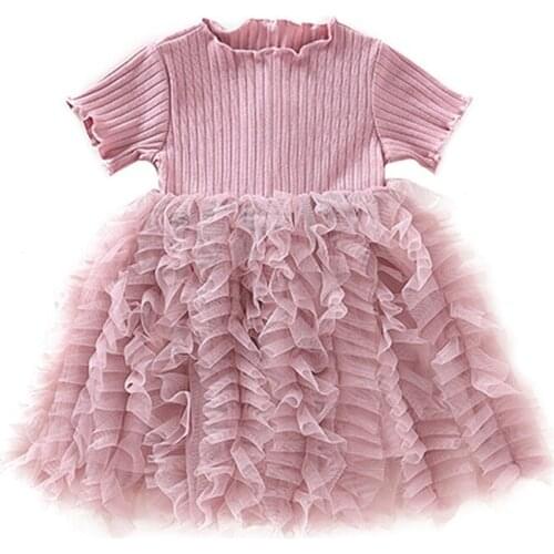 1-5 2020 New Summer Girls Clothes Bow Princess Tutu Dress Children Summer Clothes Baby Girls Dress Casual Wear Cute Girls Dress