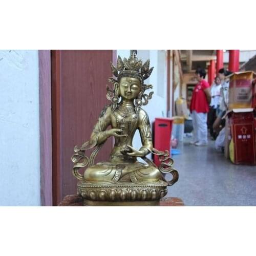 17 Tibet Buddhism Copper Bronze Gild Vajrasattva kwan-yin Goddess Buddha Statue