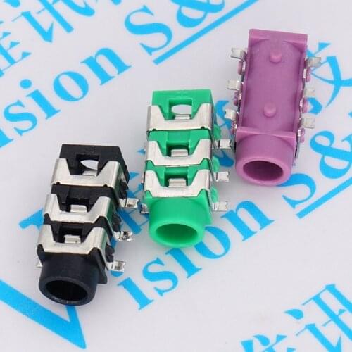 20pcs 3.5mm Female Audio Connector SMT 6Pin Stereo Headphone Jack PJ313D PJ-313D SMD 6Pin