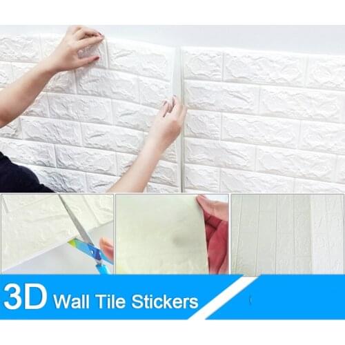 3D Foam Panels 3D Brick Wall Stickers Self-Adhesive Embossed Stone Wallpaper Home Decor Kids Living Room Kitchen Decoration