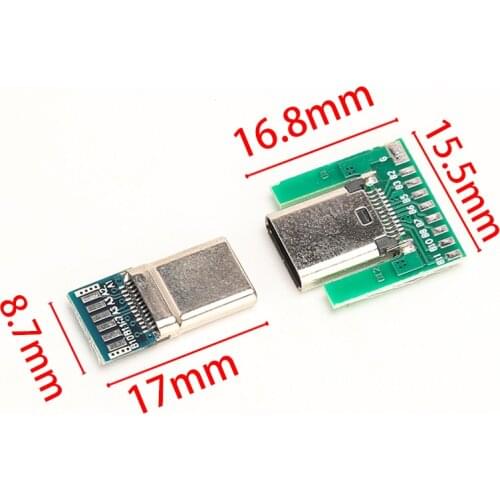 Type C Connector PCB Board support Module Male Female adapter For DIY Solder wire & cable