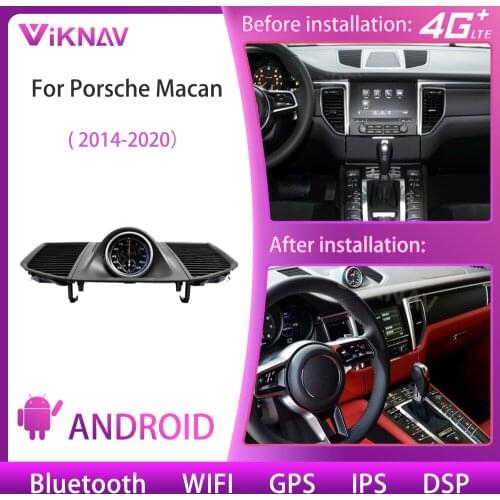 Car stopwatch for Porsche Macan 2014-2020 interior dashboard center clock compass time electronic meter clock accessional