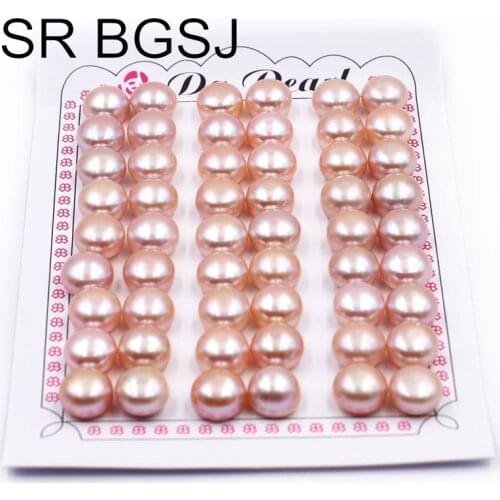 Free Ship 16 Pairs 10-11mm Half Drilled Hole Button Coin Shape Natural Freshwater DIY Pearl Beads for Jewelry Making