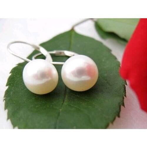 Free shipping Natural 9-10MM/10-11MM AAAA pearl 925s earrings(3color can choose)jewelry