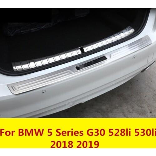 For BMW 5 Series G30 528li 530li 2018 2019 stainless steel Interior Rear Trunk Bumper Scuff Plate Door Sill Interior Accessories