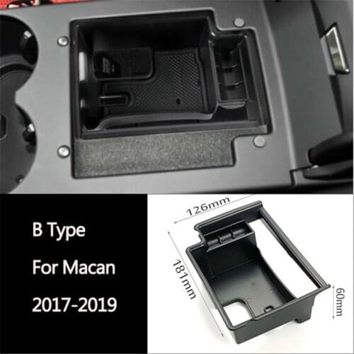 For Porsche Macan Macan S 2014-2019 Car Central Armrest Storage Box Console Arm Rest Tray Holder Case Palle Interior decoration