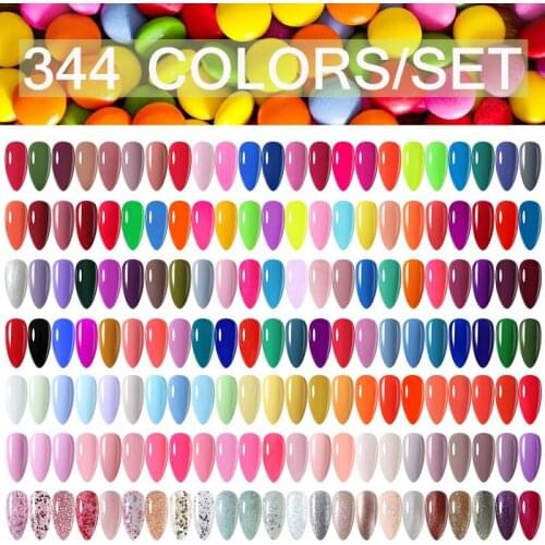 Arte Clavo 15ml Gel Nail Polish Set 344 Color/Kit Grass Big Bottle Varnish High Quality Nail Art Salon Soak Off LED Gel Maincure