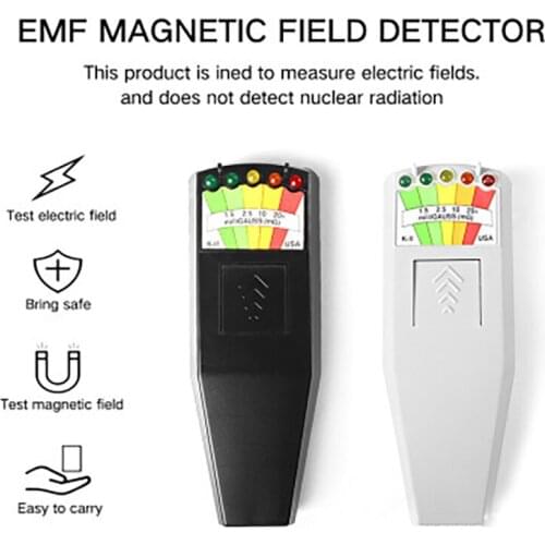 1 Pcs LED EMF Meter Magnetic Field Detector 5 LED Gauss Meter Portable Electromagnetic Radiation Detectors Precision Measurement