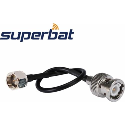 Superbat BNC Male Plug Straight to F Male Sstraight Pigtail Cable RG174 15cm BNC Extension Cable RF Coaxial Cable