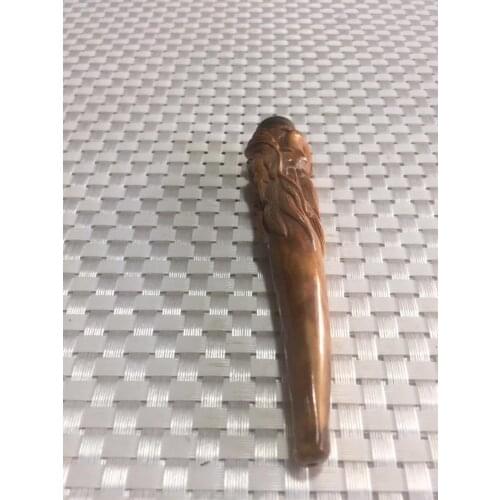 Collection Chinese Hand-made Antler Cigarette Holder Pipe Smoking Tool Auspicious Home Decoration Fengshui Ornamens