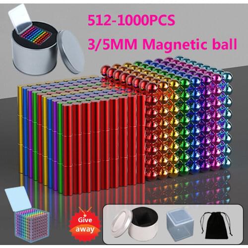 3/5mm/magnetic ball Metal Neodymium Magic Magnet Magnetic Balls Blocks Cube Construction Building Toys Colorfull Arts Crafts Toy