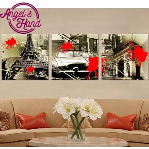 3pcs/set,5D DIY Diamond Painting Cross Stitch kit Mosaic Full 5D Diamond Decorative paintings Diamond embroidery City View