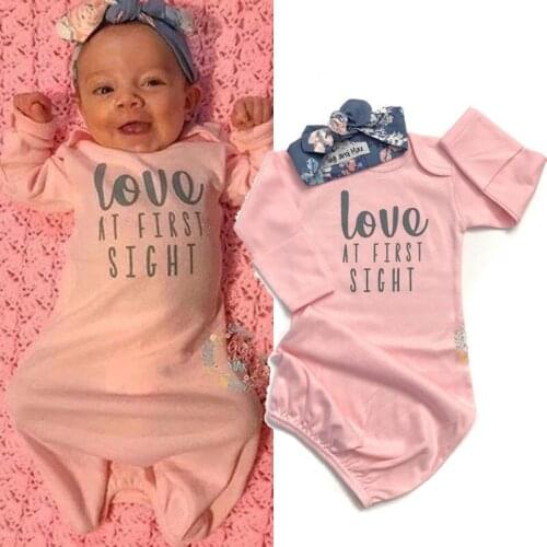 New Baby Girl Cotton Swaddle Wrap Blanket Sleeping Bag Newborn Sleepwear Headband Set 2Pcs
