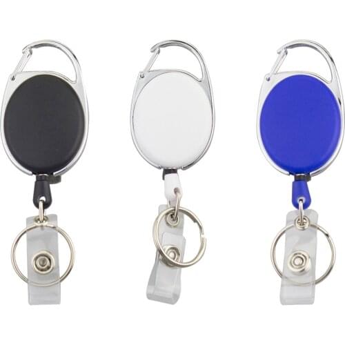 Button Strap&Key Ring Badge Reel Holder,Carabiner Hook Retractable ID Card Roller Clip, Waist clip Buckle ,Hospital Nurse Favor