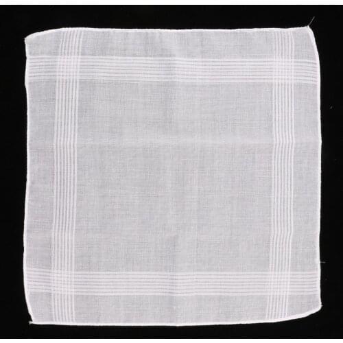 Pack Of 3 Vintage Men White Cotton Pocket Handkerchief Pocket Square Hankies