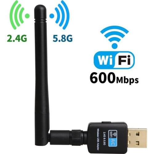 USB Wifi Adapter Antenna Wifi USB Receiver Card Wi-fi Adapter Ethernet Wifi Dongle Dual-band Lan Free Driver for PC Desktop 5.8G