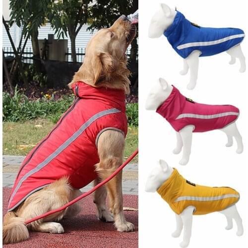Winter Medium Big Dog Coat Jacket for Large Dogs Reflective Pet Clothes Greyhound Pitbull Jackets ropa mascotas Clothing