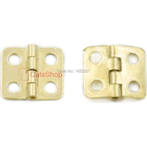 50 pcs / Lot 13mmx12mm Vintage Hinge Jewelry Wood Gift Wine Wooden Box furniture luggage Decorative Screws Bronze Gold