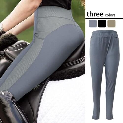 Women Horse Riding Leggings High Waist Yoga Pants Hip Lifting Tummy Control Slim Trousers Running Skinny Leggings